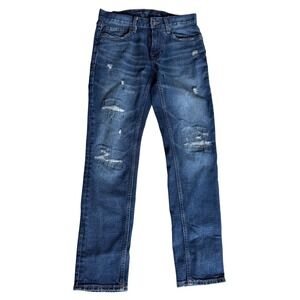 Old Navy Slim Built-In Flex Distressed Jeans Blue Rugged Streetwear Edgy 28x30